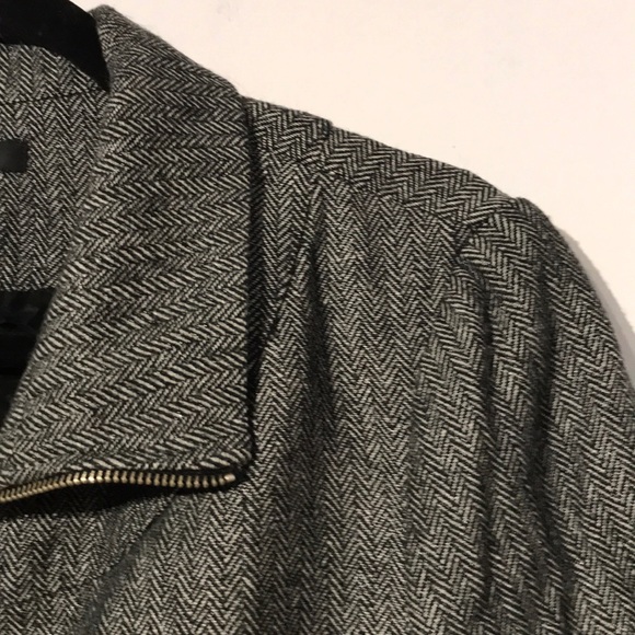 Herringbone Print Bomber Jacket - Picture 4 of 9